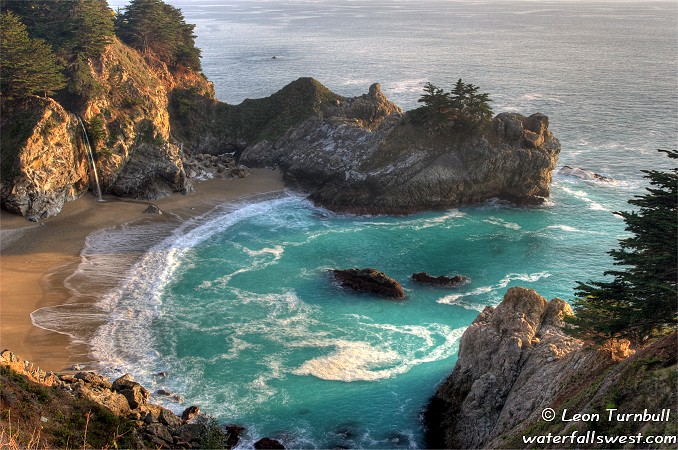 Image 2 of 4<br />McWay Falls at sunset