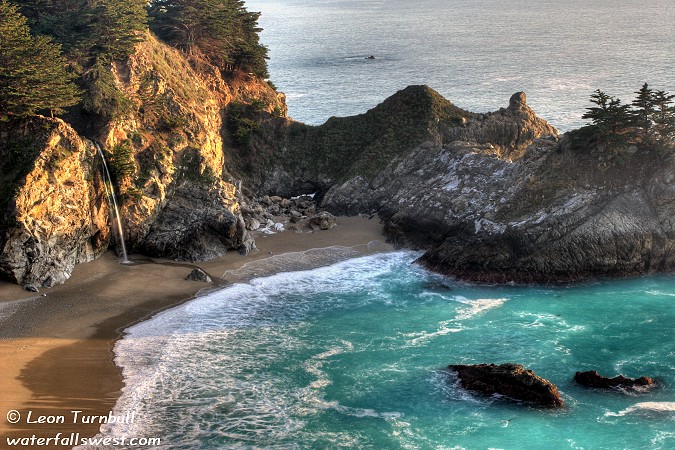 Image 3 of 4<br />McWay Falls at sunset